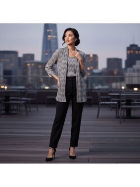 R&M Richards Metallic Chevron 2Pc. Shell and Blazer Jacket Size 8 NWT